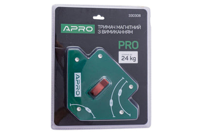 Держатель магнитный для сварки Apro - 24 кг стрела с отключателем