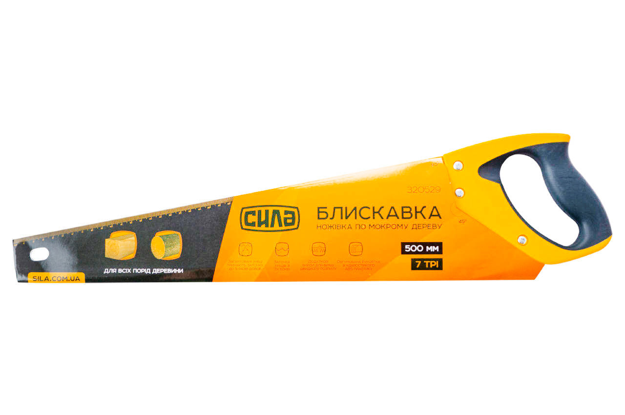 Ножовка по мокрому дереву Сила - 500 мм x 7T x 3D молния