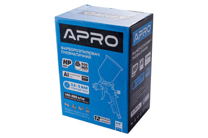 Краскопульт пневматический HP Apro - 500 мл x 1,5 мм ВБ металл