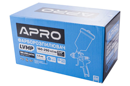 Краскопульт пневматический LVMP Apro - 600 мл x 1,4 мм ВБ пластик