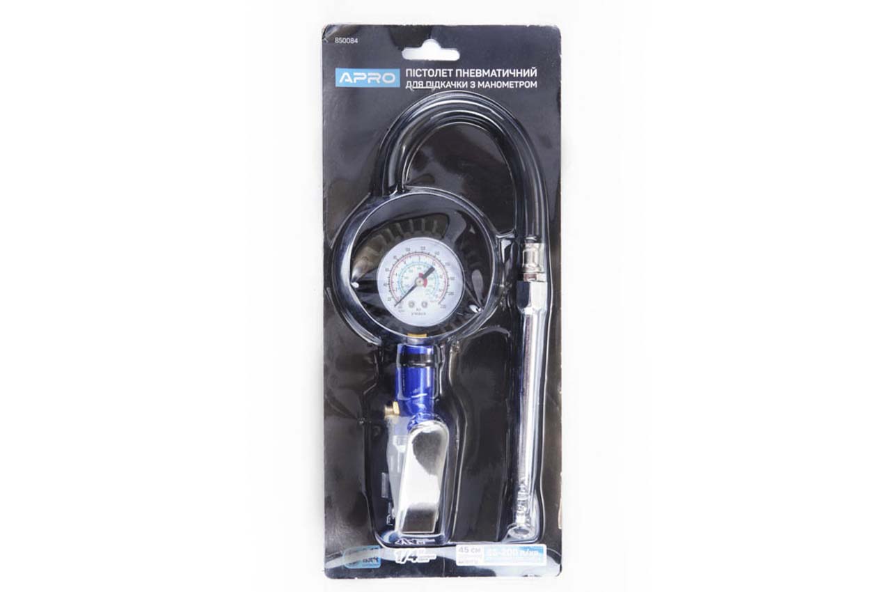 Пистолет пневматический для подкачки колес Apro - 1/4" x 12 бар грузовых