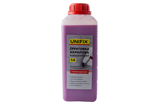 Грунтовка акриловая Unifix - 1 кг x 1:4 концентрат с индикатором