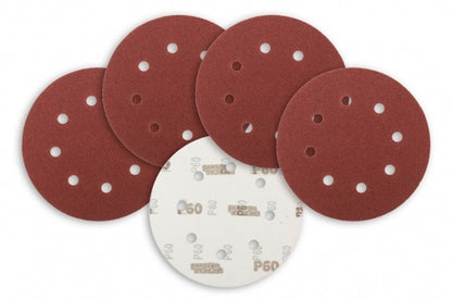 Круг шлифовальный на липучке Mastertool - 180 мм x Р60 с отверстиями (5 шт.)