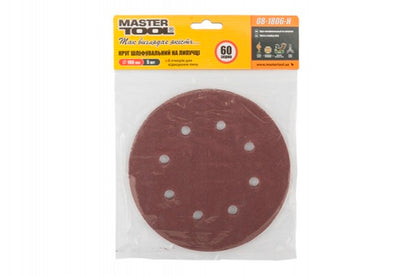 Круг шлифовальный на липучке Mastertool - 180 мм x Р60 с отверстиями (5 шт.)