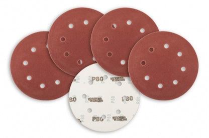 Круг шлифовальный на липучке Mastertool - 180 мм x Р80 с отверстиями (5 шт.)