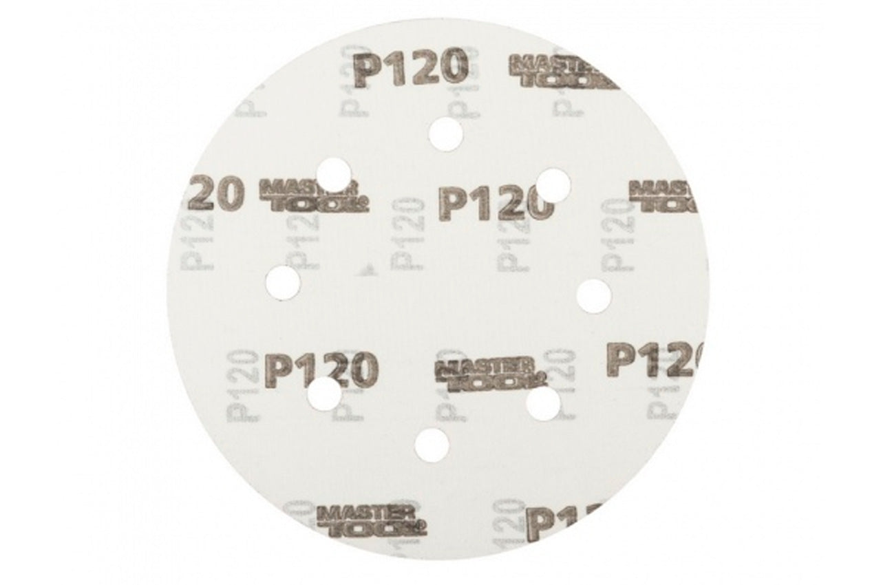 Круг шлифовальный на липучке Mastertool - 180 мм x Р120 с отверстиями (5 шт.)
