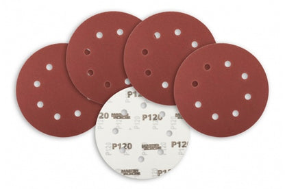 Круг шлифовальный на липучке Mastertool - 180 мм x Р120 с отверстиями (5 шт.)