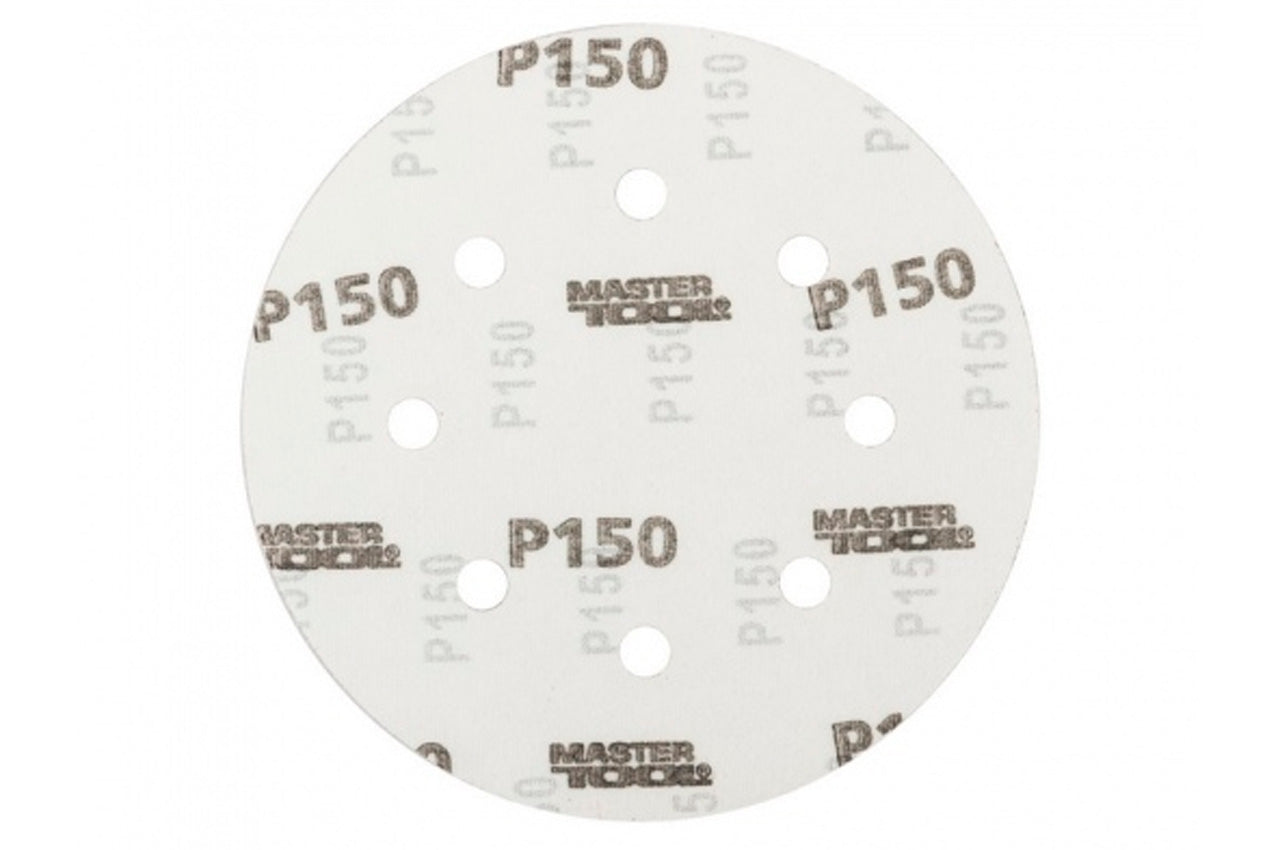 Круг шлифовальный на липучке Mastertool - 180 мм x Р150 с отверстиями (5 шт.)
