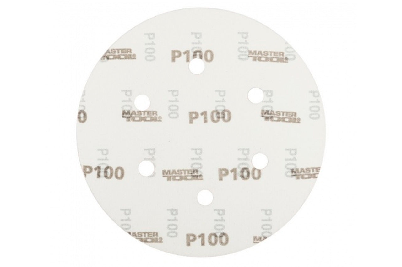 Круг шлифовальный на липучке Mastertool - 225 мм x Р100 с отверстиями (5 шт.)