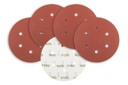 Круг шлифовальный на липучке Mastertool - 225 мм x Р100 с отверстиями (5 шт.)