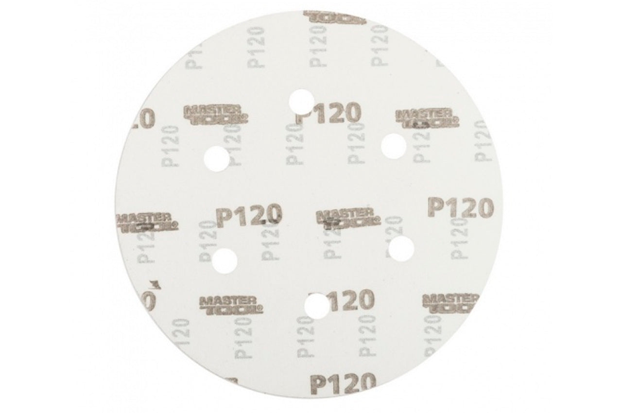 Круг шлифовальный на липучке Mastertool - 225 мм x Р120 с отверстиями (5 шт.)