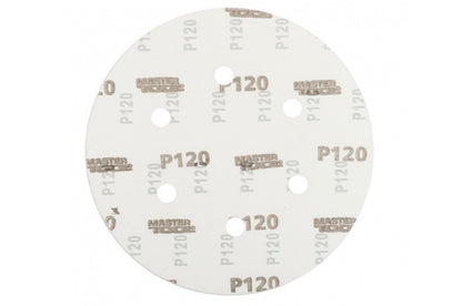 Круг шлифовальный на липучке Mastertool - 225 мм x Р120 с отверстиями (5 шт.)