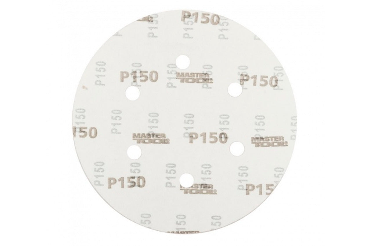 Круг шлифовальный на липучке Mastertool - 225 мм x Р150 с отверстиями (5 шт.)