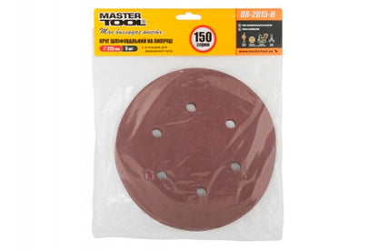 Круг шлифовальный на липучке Mastertool - 225 мм x Р150 с отверстиями (5 шт.)