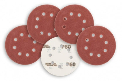 Круг шлифовальный на липучке Mastertool - 125 мм x Р60 с отверстиями (5 шт.)