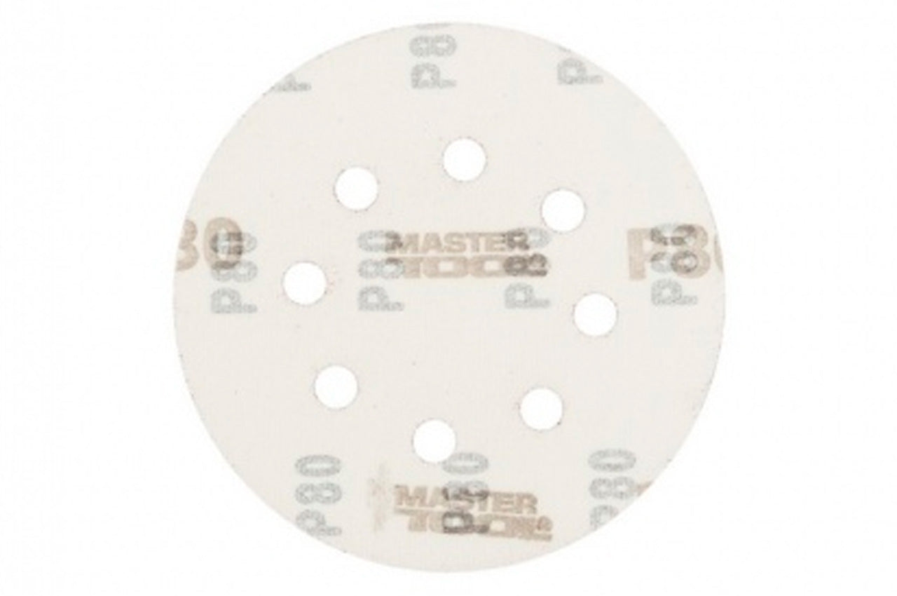 Круг шлифовальный на липучке Mastertool - 125 мм x Р80 с отверстиями (5 шт.)