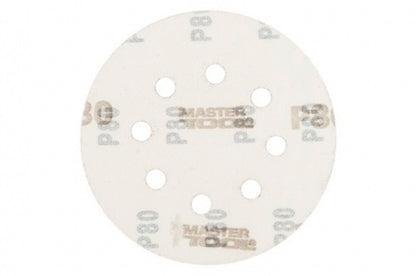 Круг шлифовальный на липучке Mastertool - 125 мм x Р80 с отверстиями (5 шт.)