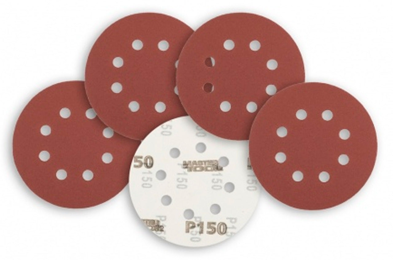 Круг шлифовальный на липучке Mastertool - 125 мм x Р150 с отверстиями (5 шт.)