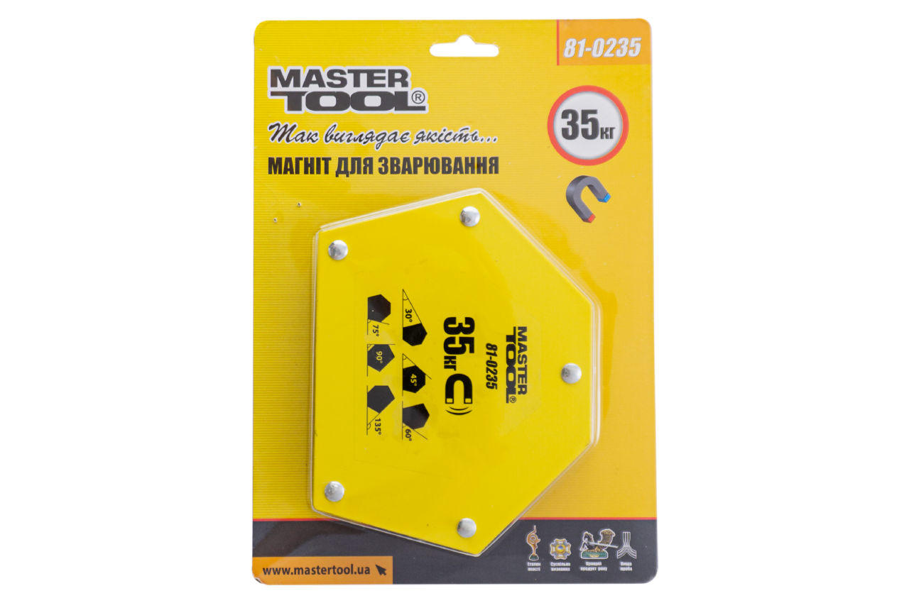 Держатель магнитный для сварки Mastertool - 35 кг трапеция