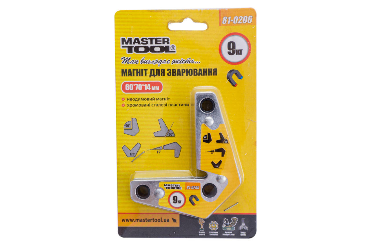 Держатель магнитный для сварки Mastertool - 9 кг угловой неодимовый магнит