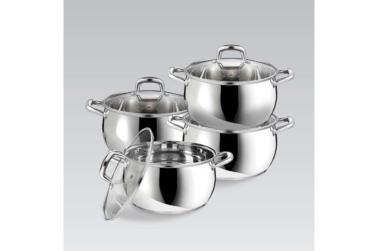 Набор посуды нержавеющий Maestro - 2 x 2,8 x 3,8 x 6,4 л (4 шт.)