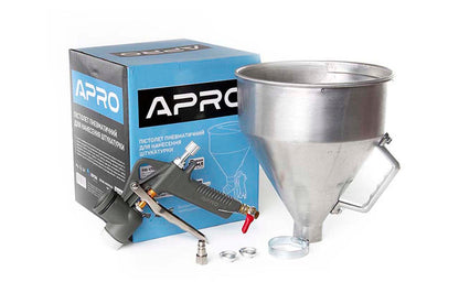 Пистолет пневматический для нанесения штукатурки Apro - 6000 мл металл бак