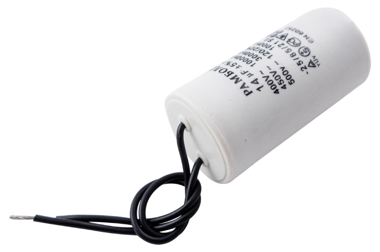 Конденсатор CBB60 Рамболд - 14 мкФ x 450 В провод+болт