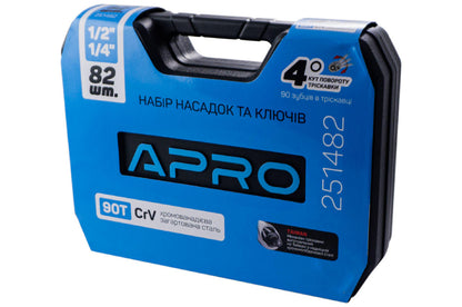 Набор инструмента Apro - 1/4" x 1/2" x 82 ед.