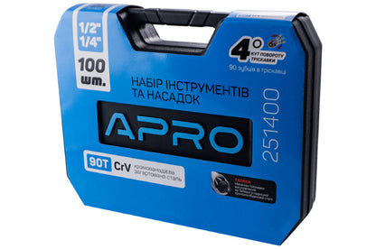 Набор инструмента Apro - 1/4" x 1/2" x 100 ед.