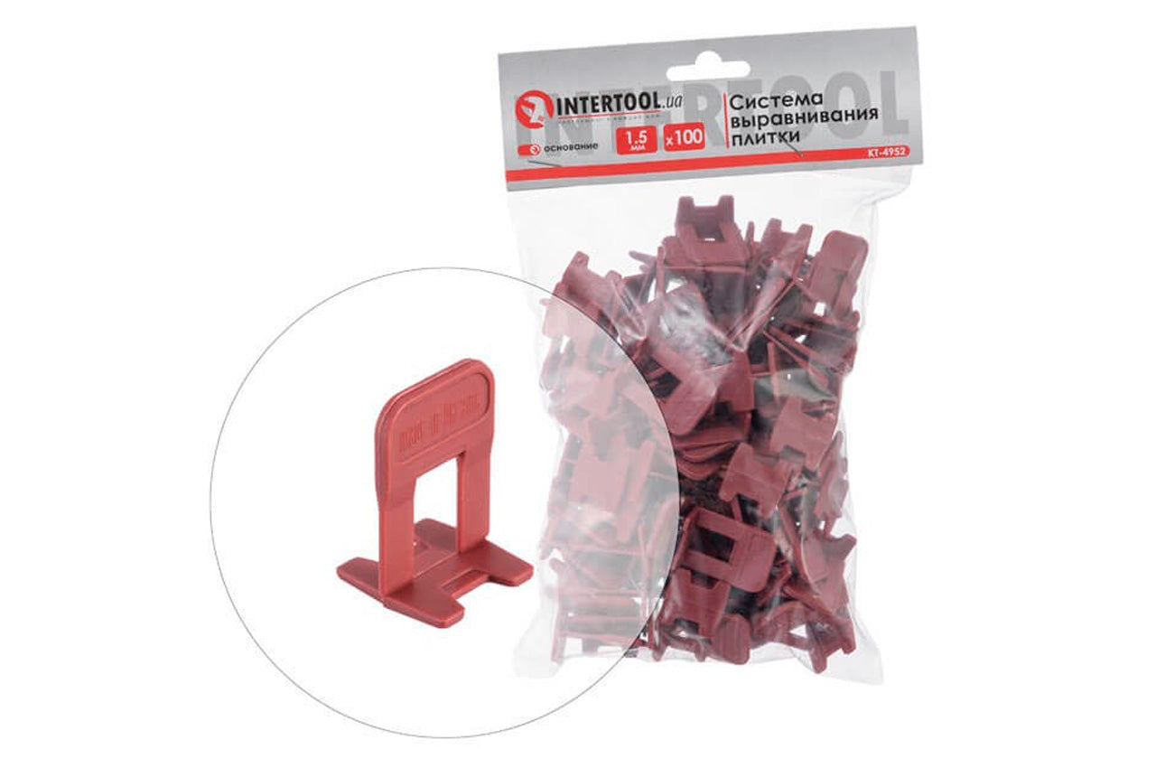 Основа для выравнивания плитки Intertool - 1,5 x 9 x 70 мм (100 шт.)