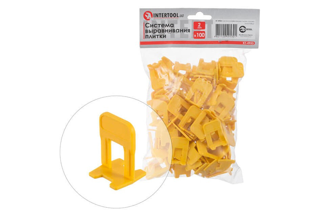 Основа для выравнивания плитки Intertool - 2 x 9 x 70 мм (100 шт.)