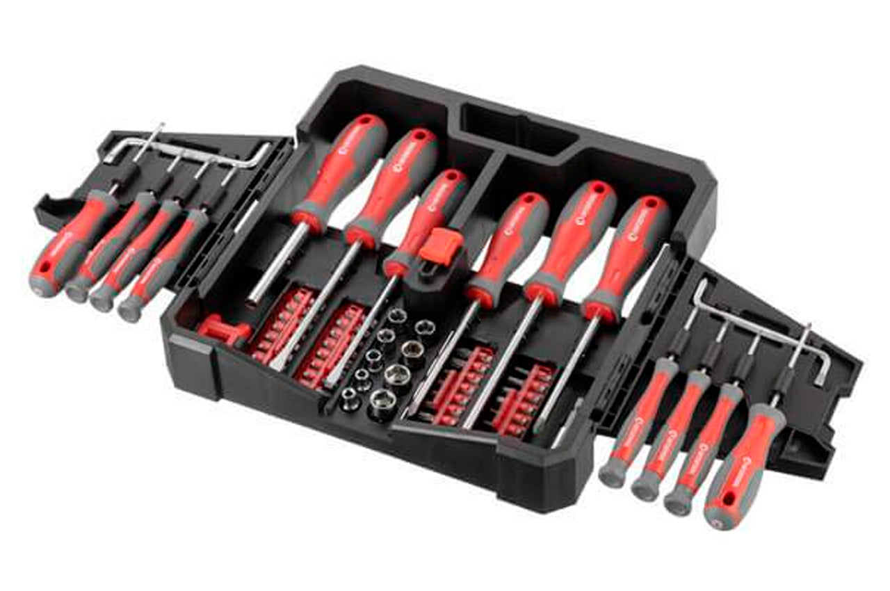 Набор отверток Intertool - PH x SL x T с битами и головками 63 ед.