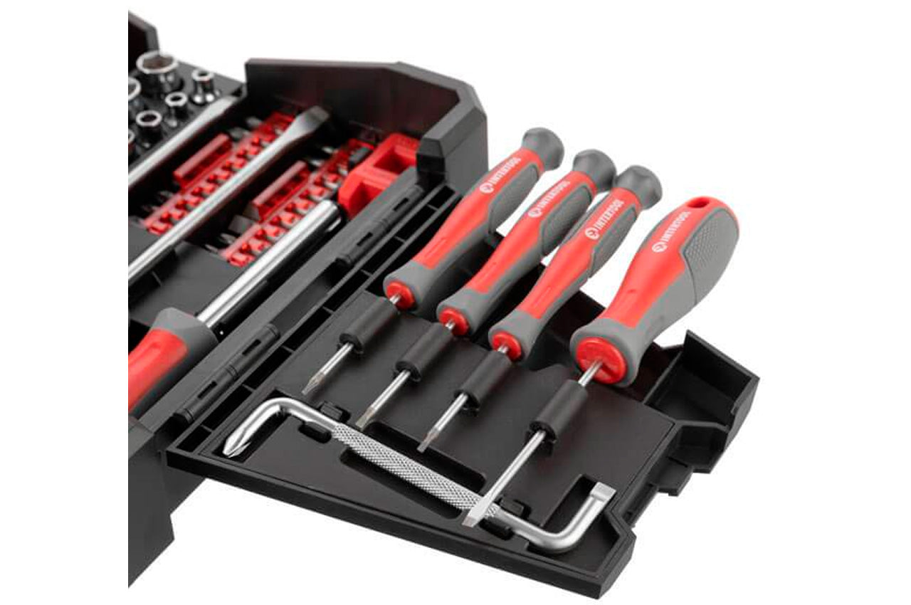 Набор отверток Intertool - PH x SL x T с битами и головками 63 ед.