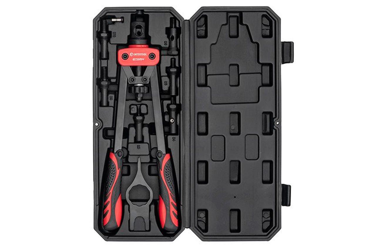 Пистолет для заклепок резьбовых Intertool-Storm - 360 мм x М3 x М4 x М5 x М7 x М8 x М10 двуручный