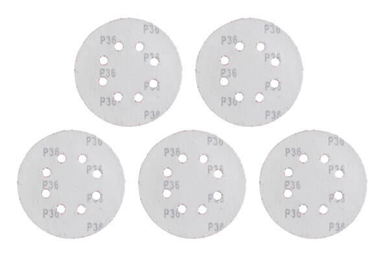Круг шлифовальный на липучке Intertool - 125 мм × Р36 с отверстиями (5 шт.)