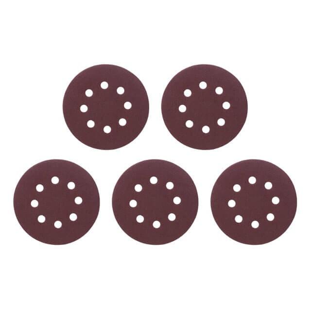 Круг шлифовальный на липучке Intertool - 125 мм × Р80 с отверстиями (5 шт.)