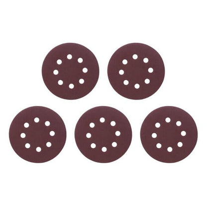Круг шлифовальный на липучке Intertool - 125 мм × Р80 с отверстиями (5 шт.)