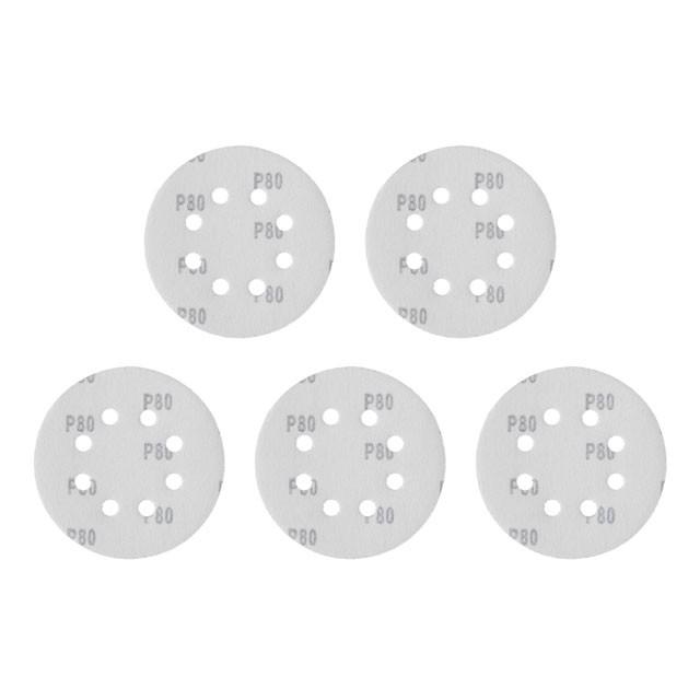 Круг шлифовальный на липучке Intertool - 125 мм × Р80 с отверстиями (5 шт.)