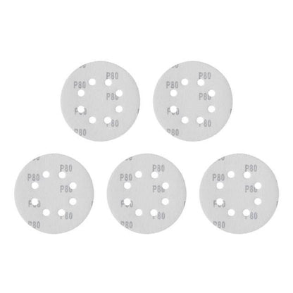 Круг шлифовальный на липучке Intertool - 125 мм × Р80 с отверстиями (5 шт.)