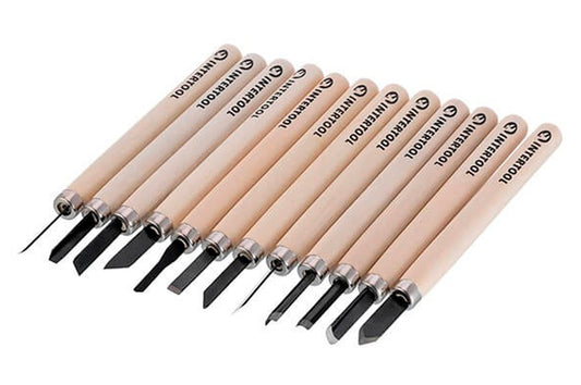 Набор резцов по дереву Intertool - 135 мм (12 шт.)