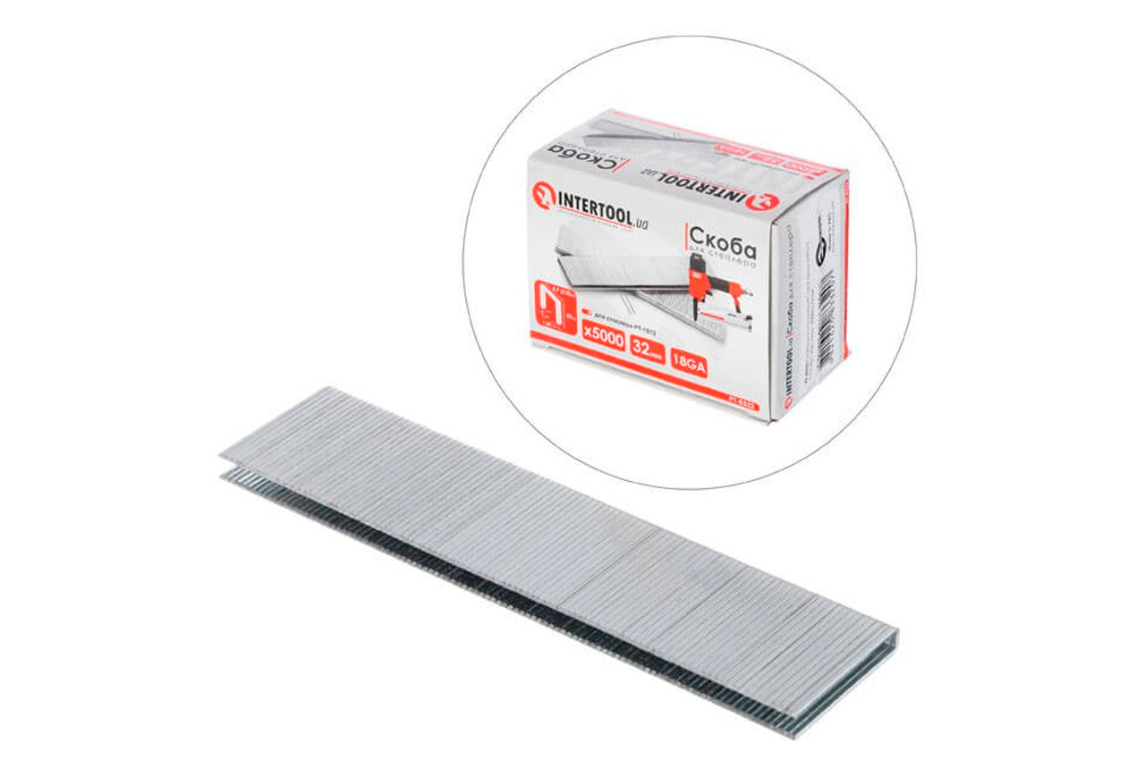 Скоба пневматическая Intertool - 32 × 1 × 5,7 мм (5000 шт.)