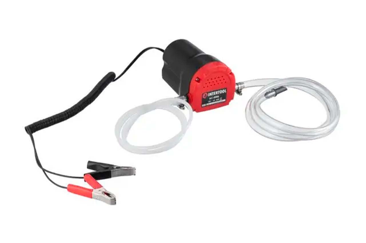 Насос вакуумный для откачки масла и топлива Intertool - 12В × 7 л/мин