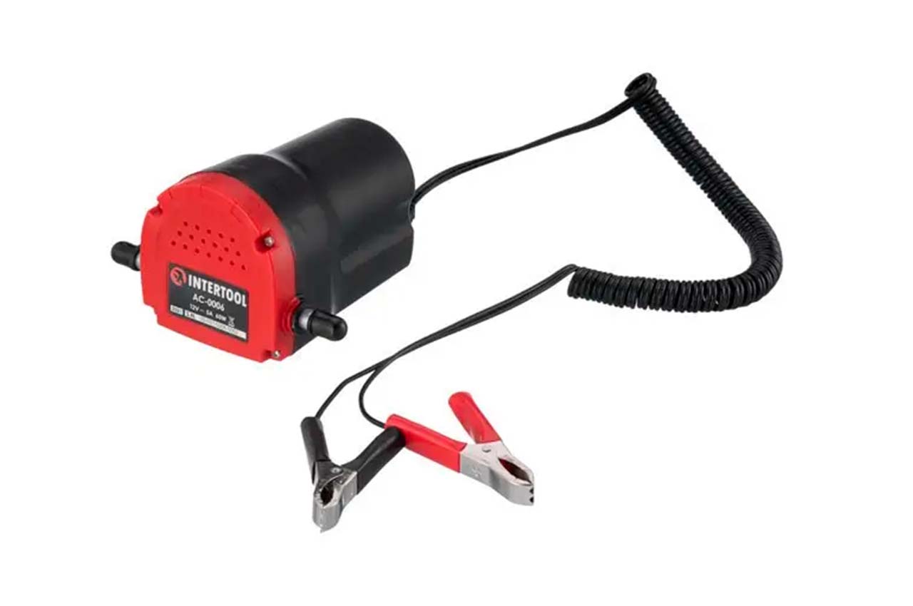 Насос вакуумный для откачки масла и топлива Intertool - 12В × 7 л/мин
