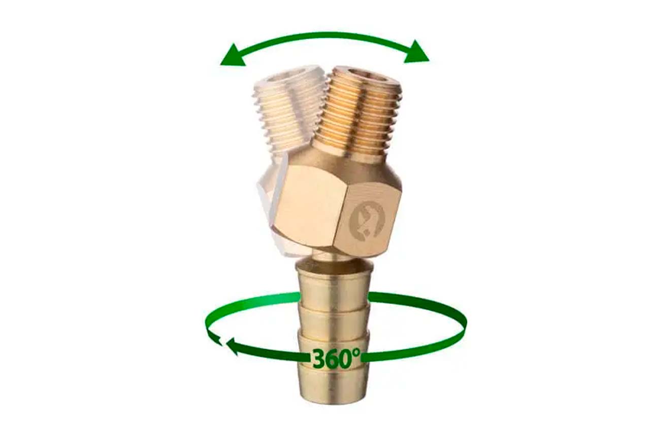 Шарнир поворотный Intertool-Storm - наружная резьба 1/4" на шланг 12 мм