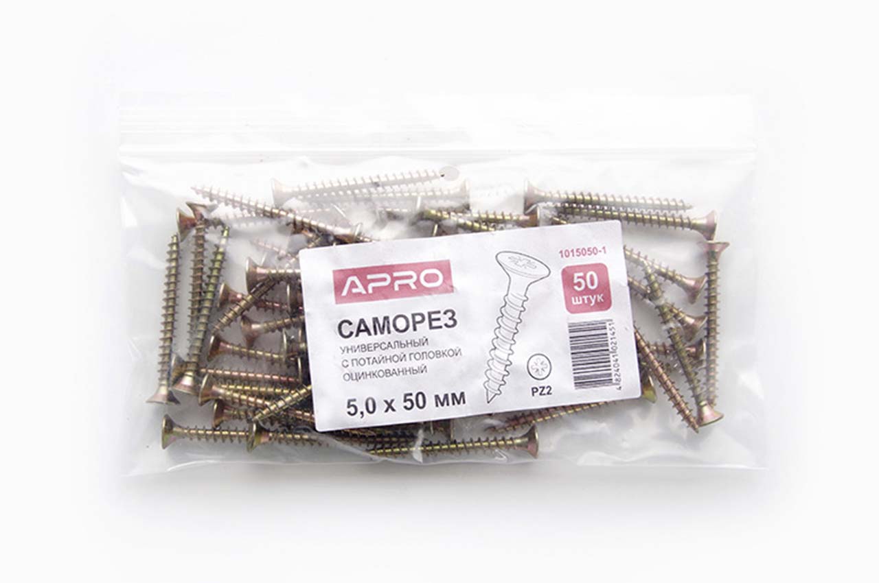 Саморез универсальный Apro - 4,0 x 70мм (50шт)