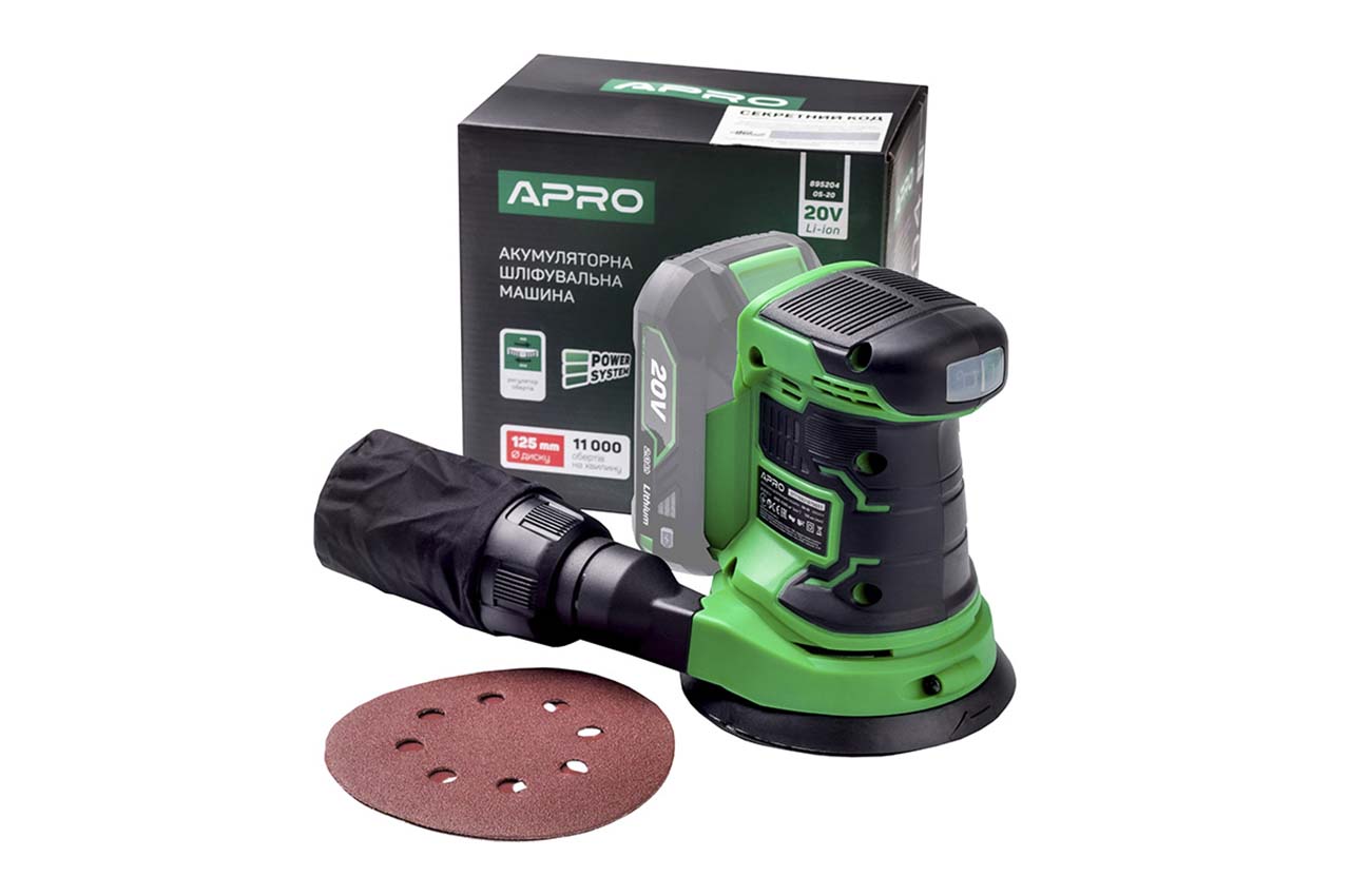 Шлифмашина эксцентриковая аккумуляторная Apro - OS-20 (Без АКБ)