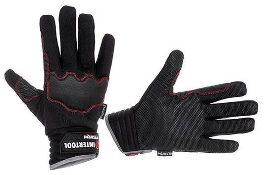 Перчатка Intertool-Storm - из спандекса антискользящие с защитой суставов 10"