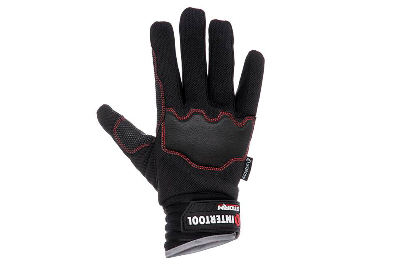 Перчатка Intertool-Storm - из спандекса антискользящие с защитой суставов 10"