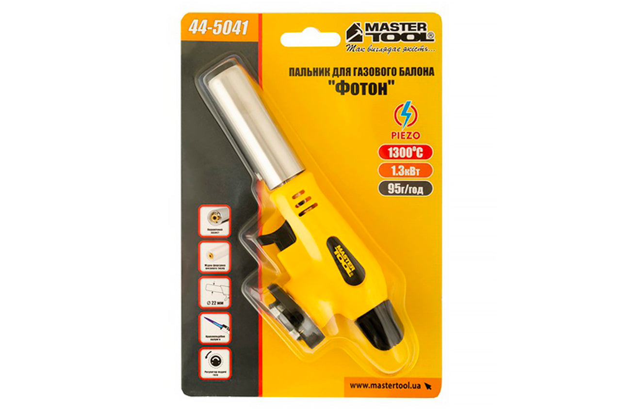 Горелка газовая c пьезоподжигом Mastertool - ⌀28мм фотон