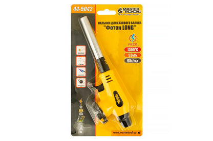 Горелка газовая c пьезоподжигом Mastertool - ⌀14мм фотон Long
